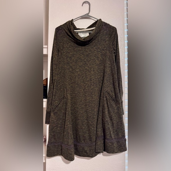 Anthropologie, Saturday Sunday, Green Cowl Neck Dress Size S - Picture 2 of 4